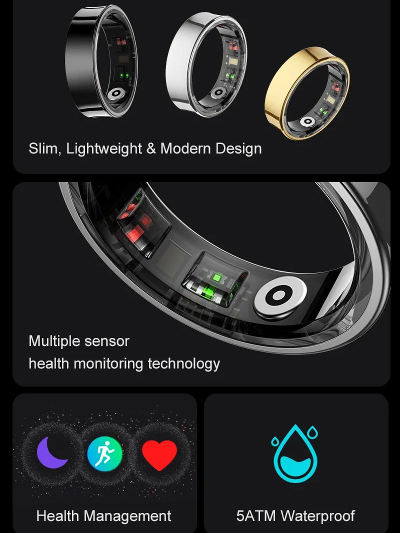 2026 Akıllı Yüzük R09 5ATM Su  - Temperature Ring Skin incelemesi ve fiyatı